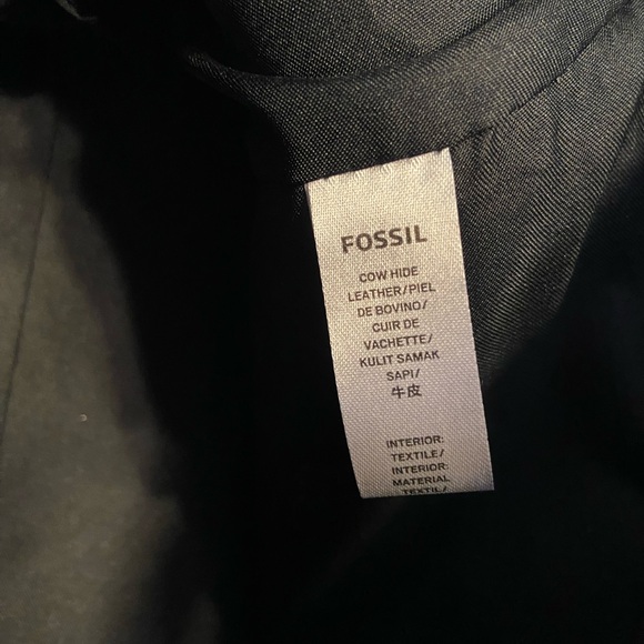 Fossil Hailey Black Leather Satchel /Crossbody bag - Picture 6 of 12